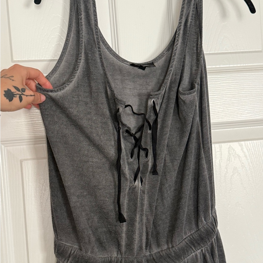 Topshop Grey Washed Jumpsuit